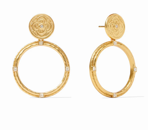 Gold coin statement earring