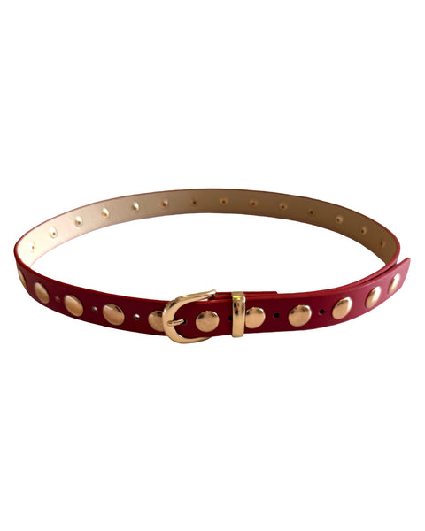 Red studded belt