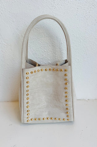 Cream suede bag