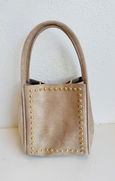 Taupe suede bag