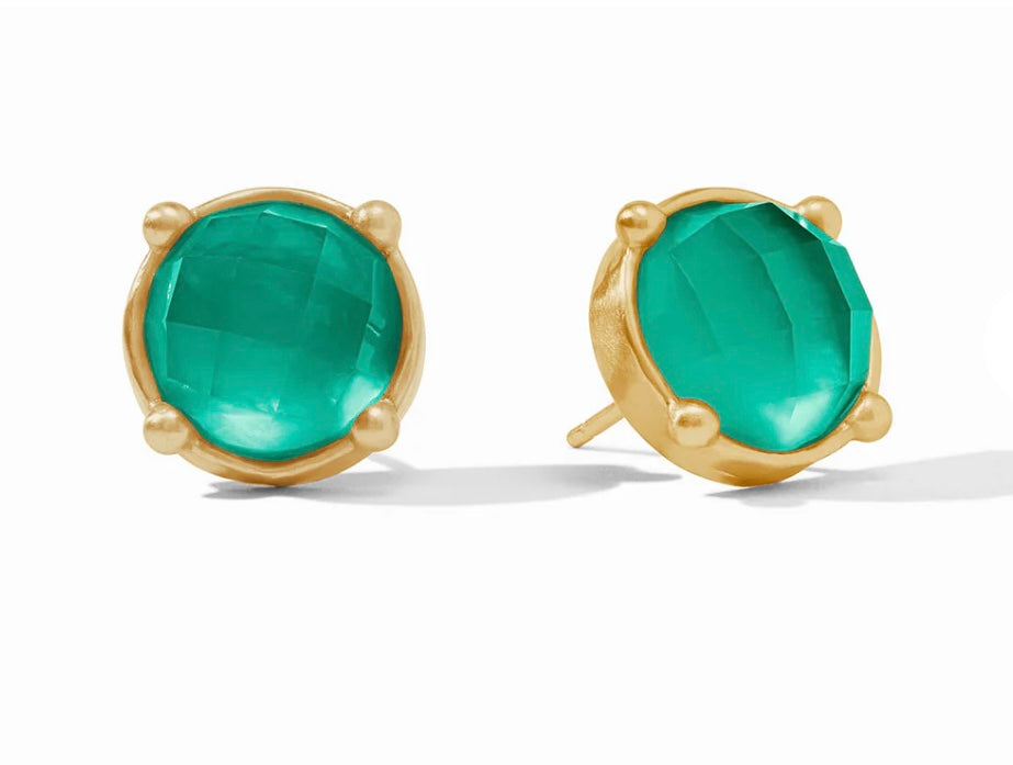 Emerald gemstone studs