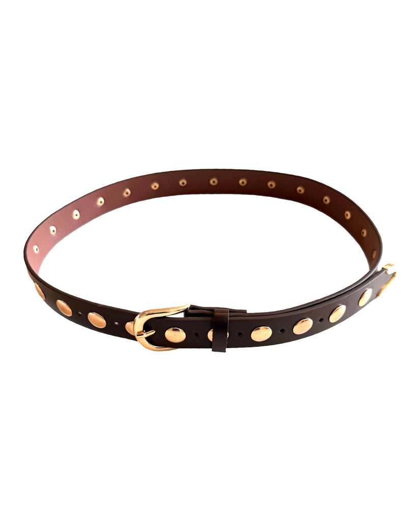 Dk brown studded belt