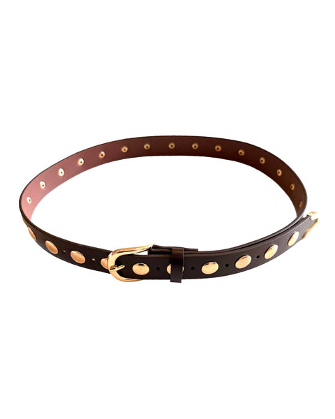 Dk brown studded belt