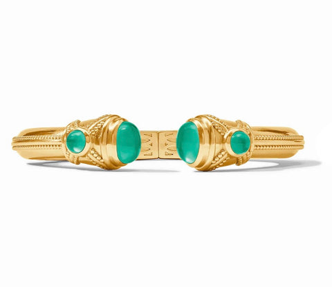 Cabochon emerald cuff