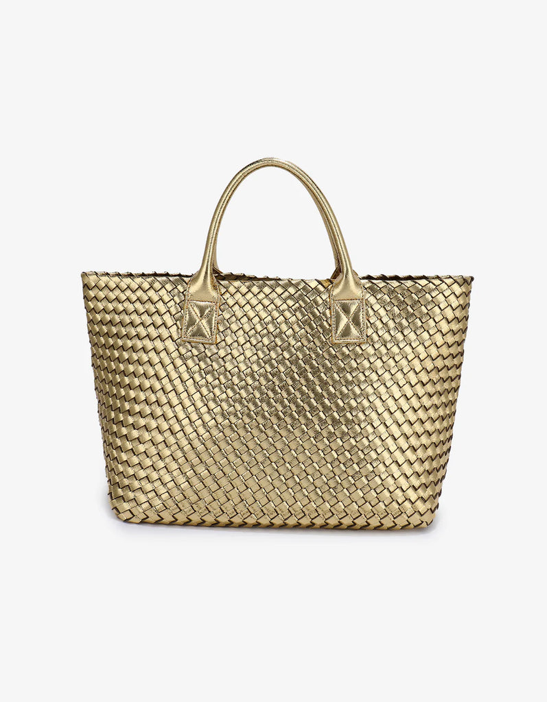 Metallic Gold Woven Tote