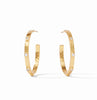 Crescent gold stone hoops